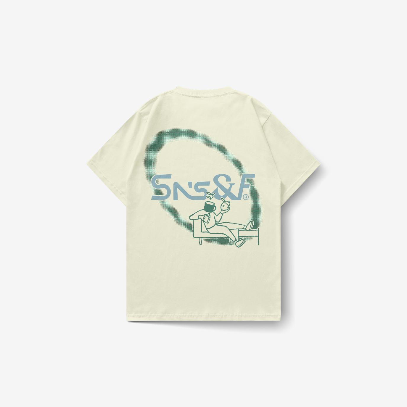 Playera beige Mind Brew — Sn's & F — Frente