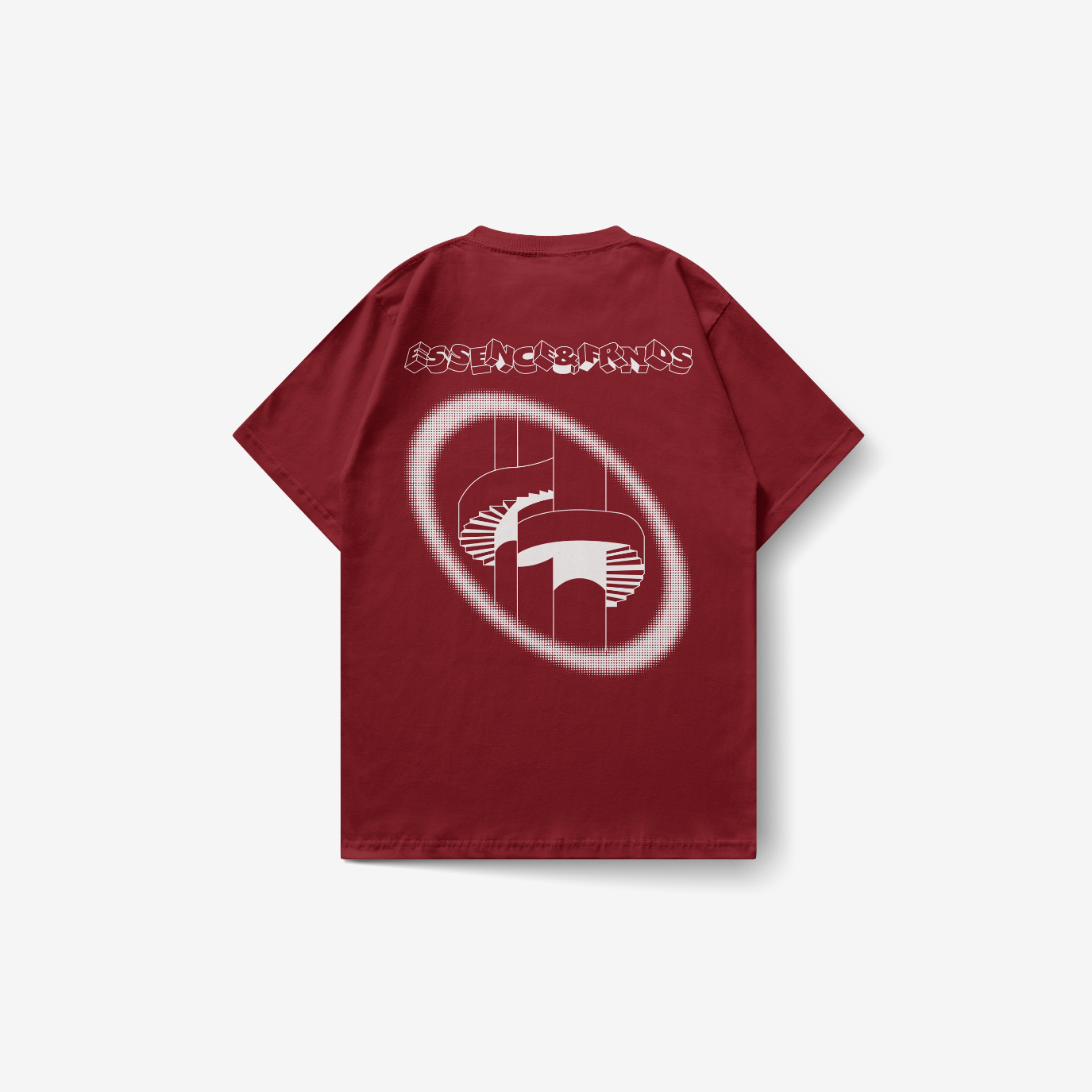 Playera roja Brutalist Loop — Sn's & F — Frente