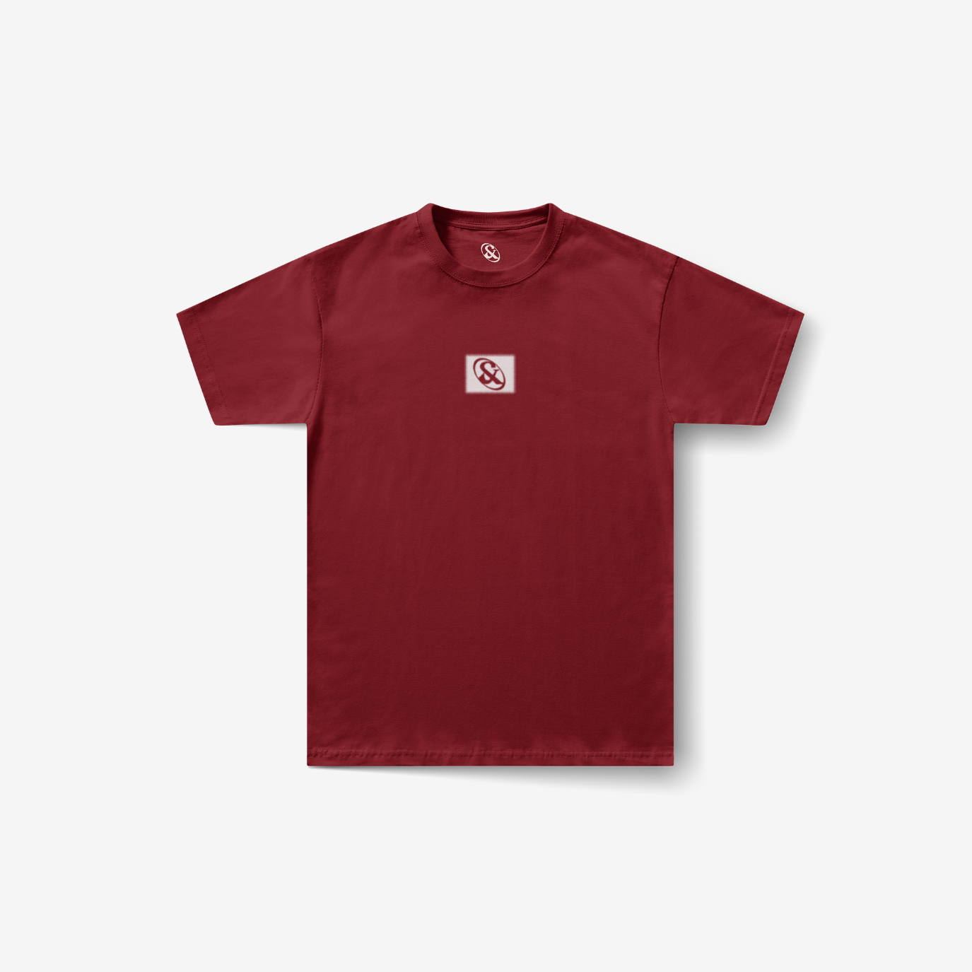 Playera roja Brutalist Loop — Sn's & F — Reverso