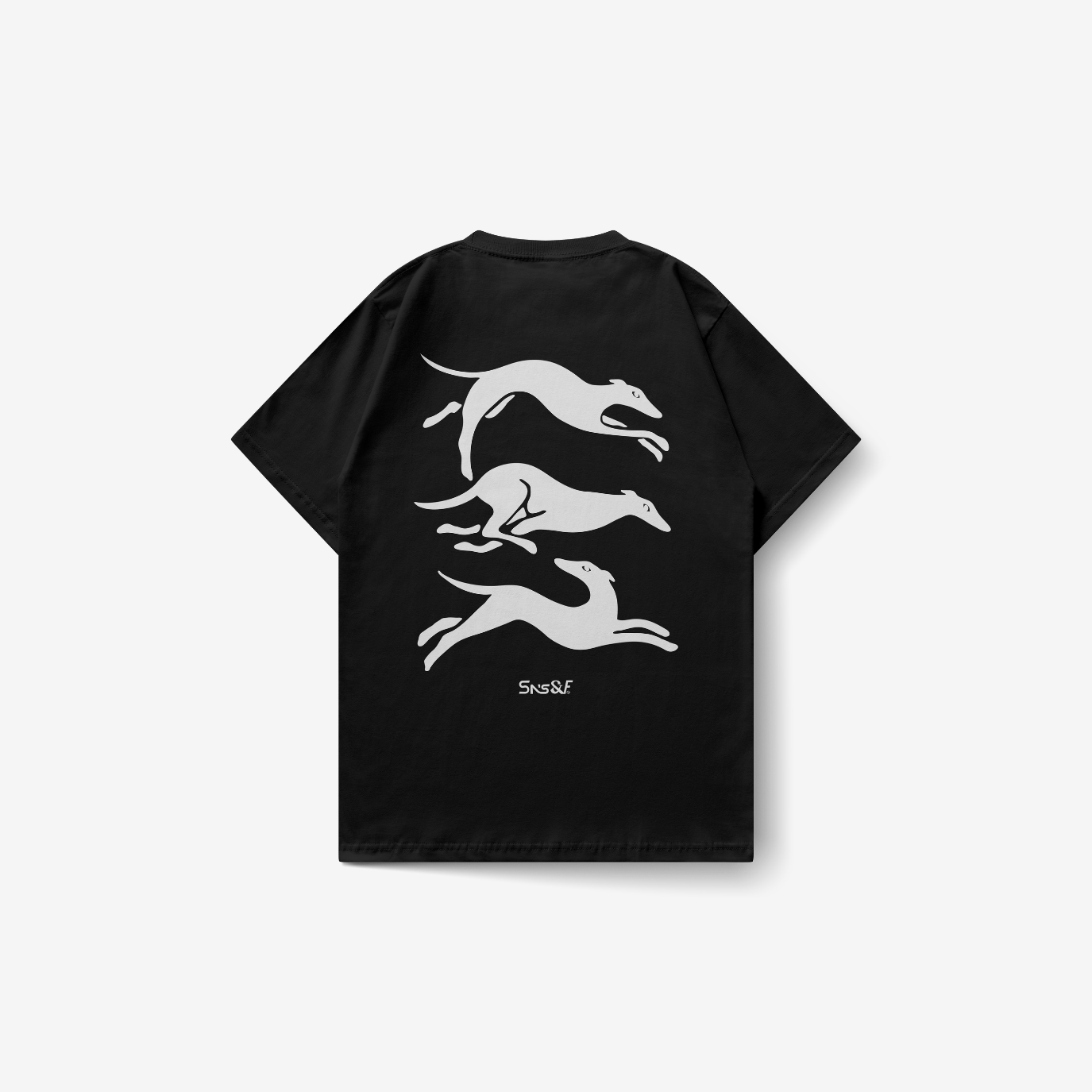 Playera negra Greyhoundsss — Sn's & F — Frente