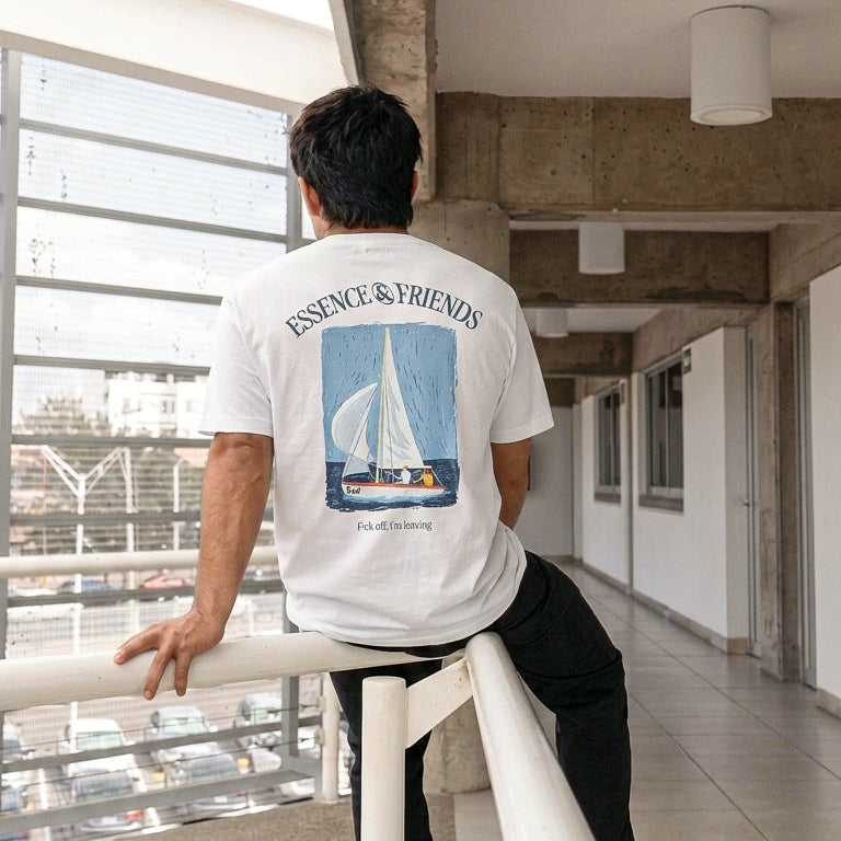 Playera blanca SNS Nautic Club — Sn's & F — Detalle