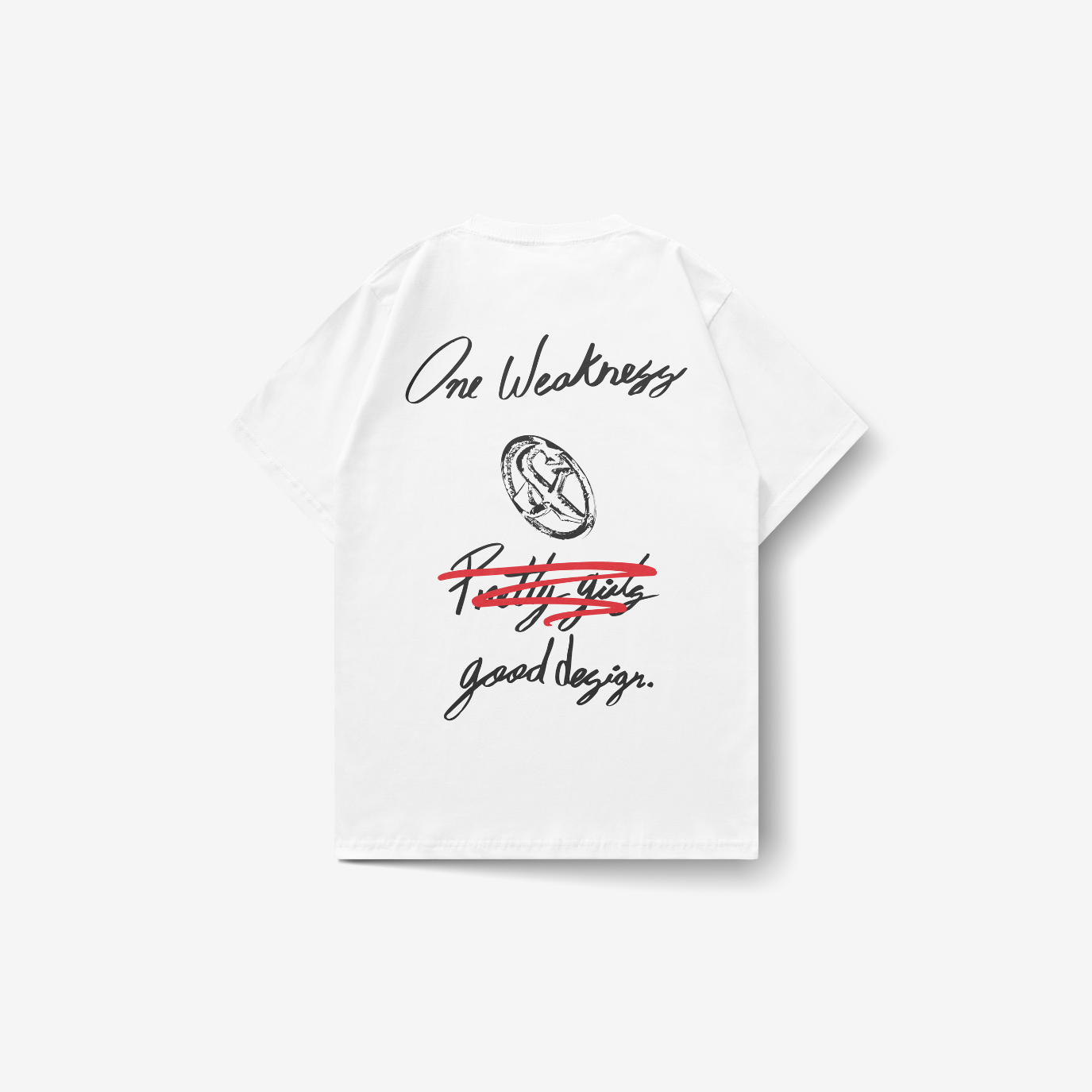 Playera blanca One Weakness — Sn's & F — Frente