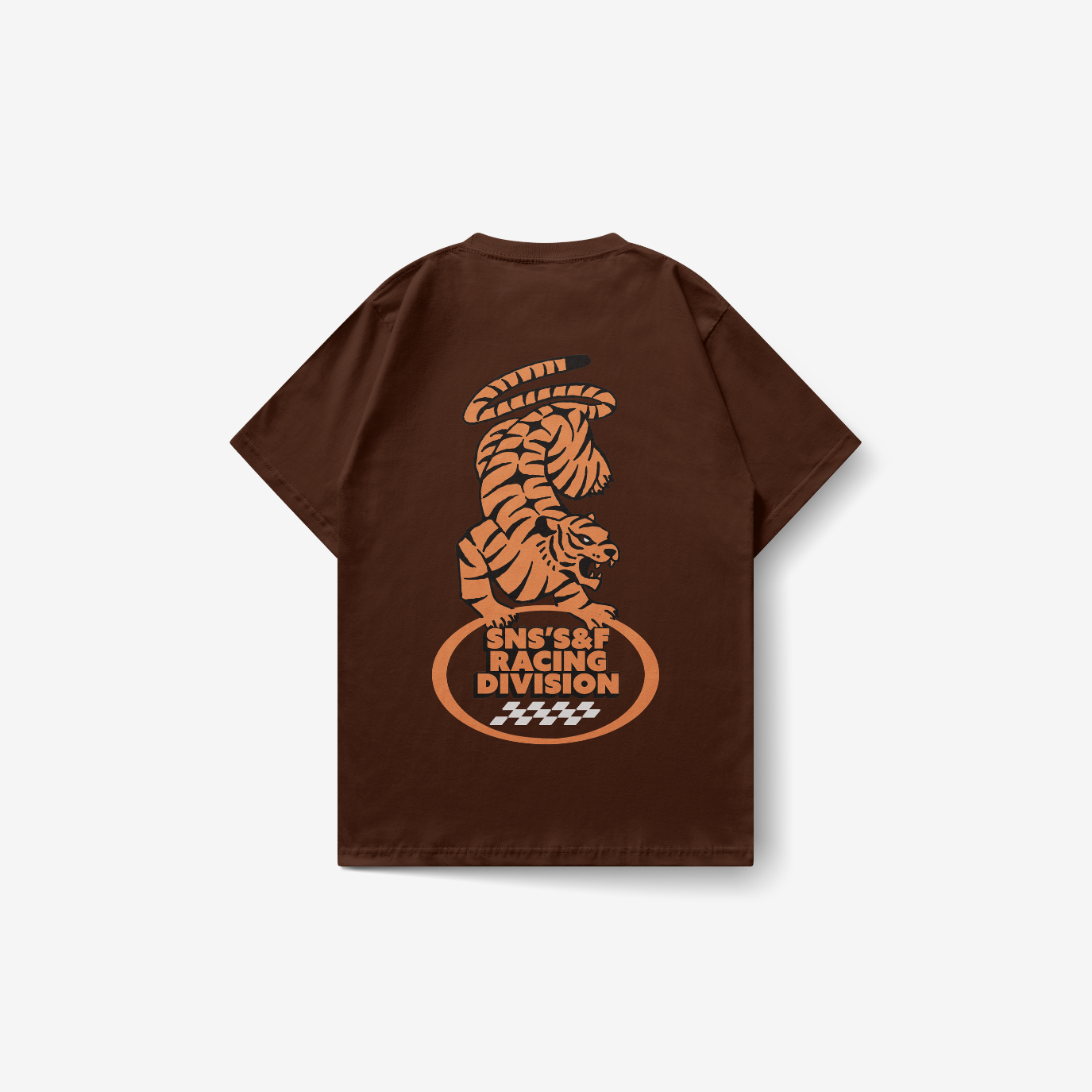 Playera café Tiger Racing — Sn's & F — Frente